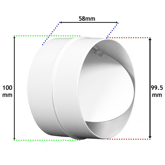 Universal Tumble Dryer Vent Kit Non Return Flap Exterior Wall Pipe Duct (White, 4" / 100mm)