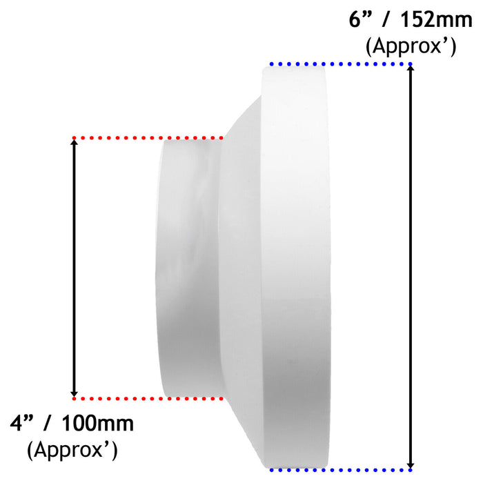 Vent Hose Reducer Adaptor Duct Pipe Connector Ring (4" / 100mm - 6" / 152mm)