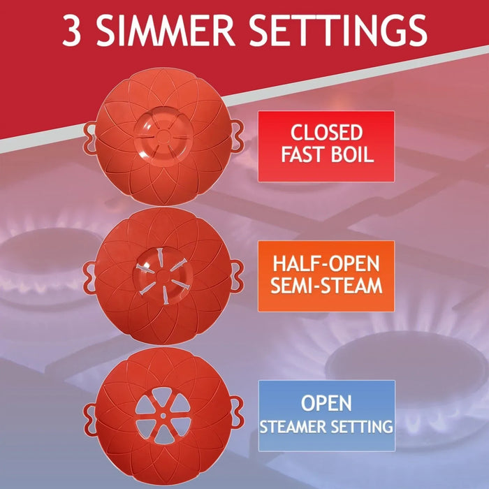 Pan Lid Spill Stopper Silicone Pot Steamer Saucepan Anti Boiling Overflow Protector Covers (Pack of 5)