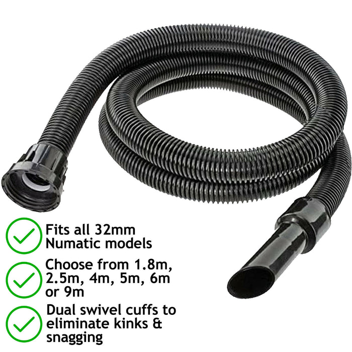 Hose for Numatic Vacuum Henry Hoover Pipe Kit Hetty George Replacement Parts Cuff 32mm