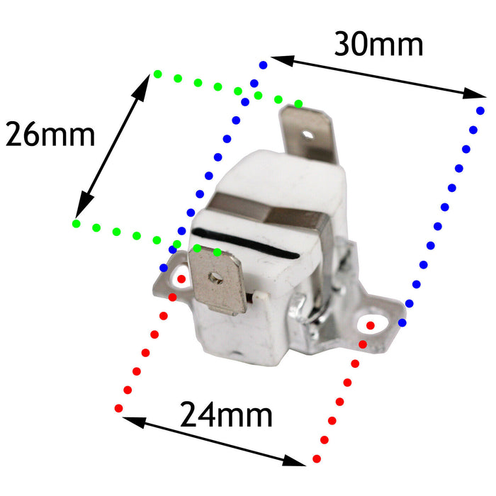 Heater Thermostats Kit for IGNIS AWL 200 203 204 230 Tumble Dryers (Pack of 2)