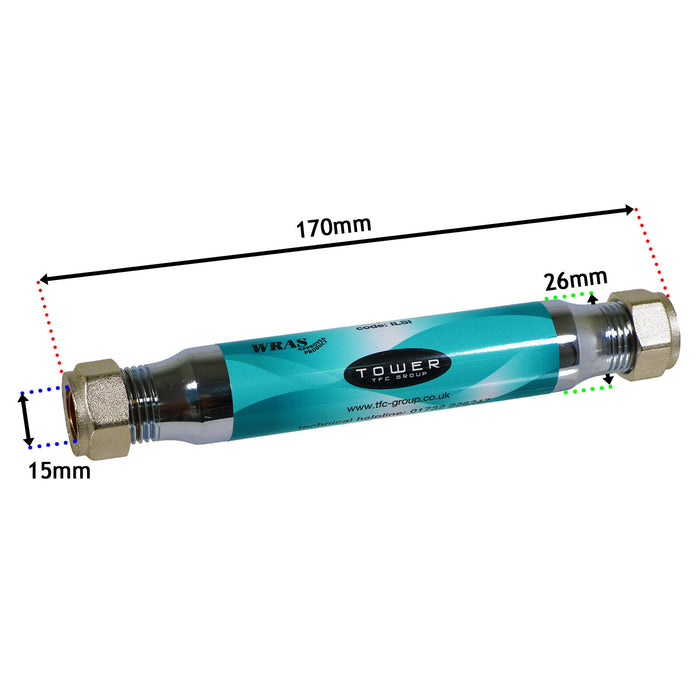 Tower 15mm Electrolytic Inline Scale Inhibitor Boiler Limescale Pipe Tube