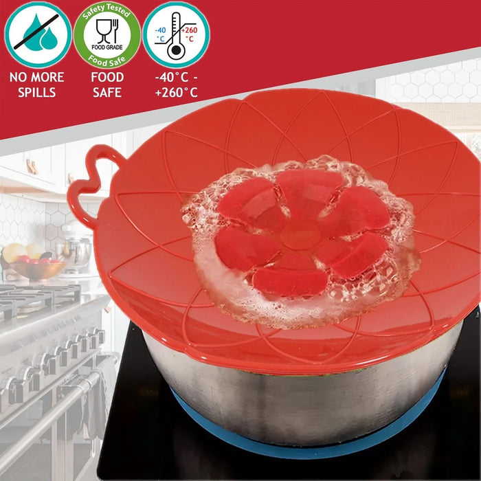 Pan Lid Spill Stopper Silicone Pot Steamer Saucepan Anti Boiling Overflow Protector Covers (Pack of 3)