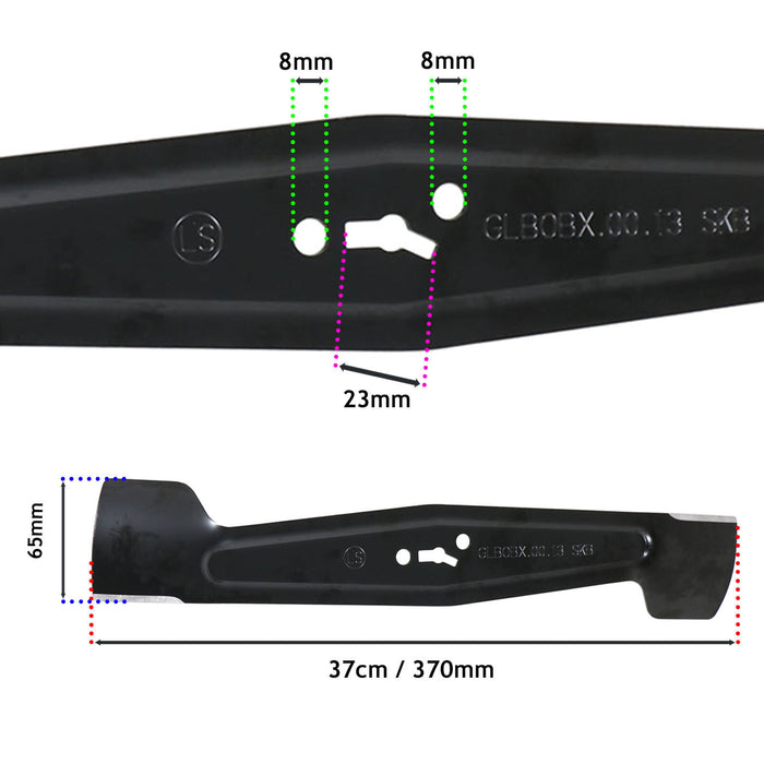 Blade for Powerbase MEB1637E Lawnmower Mower 37cm 211030014 GLB0BX.00.13.X x 2