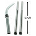 SPARES2GO - Chrome Extension Rod, Pipe Tube Set, bent end handle,0.5m for Numatic Henry Hoover Vacuum Cleaner